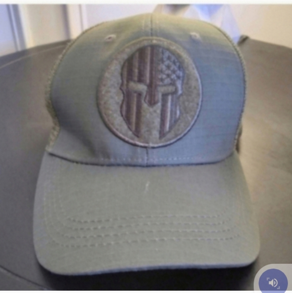 Highland Tactical Cap Unisex Green Gray Embroideried Punisher Front MeshBackEUC